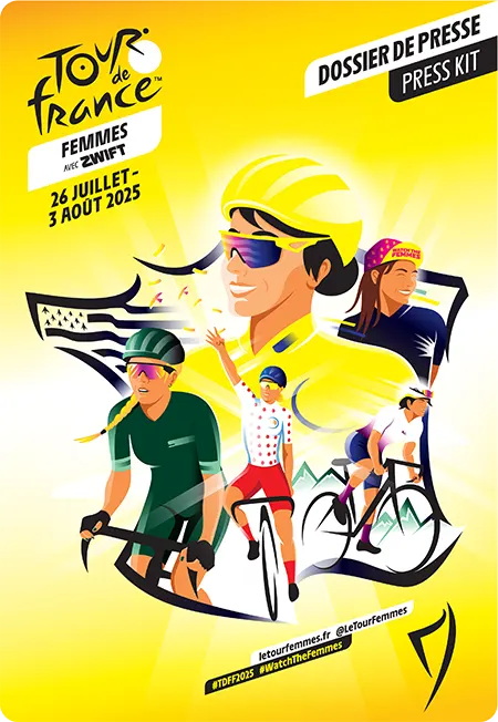 L'affiche du Tour de France Femmes avec Zwift 2025