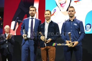 Le podium de la Coupe de France FDJ 2022 : Julien Simon (TotalEnergies), Amaury Capiot (Arkéa-Samsic) & Marc Sarreau (AG2R Citroën Team) (515x)