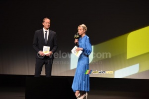 Marion Rousse, Director of the Tour de France Femmes avec Zwift, with Christian Prudhomme (7530x)