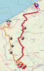 The race route of the Bredene Koksijde Classic 2026