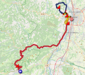 The race route map of the race in line elite women of the 2025 European Championships The race route map of the race in line elite women of the 2025 European Championships