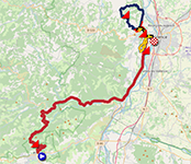 The race route map of the race in line elite men of the 2025 European Championships The race route map of the race in line elite men of the 2025 European Championships