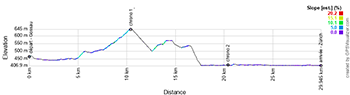 The profile of the elite women's individual time trial at the 2024 Road World Championships in Zurich