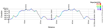 The profile of the mixed relay time trial of the 2024 Road World Championships in Zurich