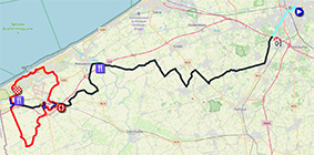 The race route of the Classic Brugge-De Panne 2025