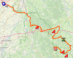 The race route of the second stage of the Critérium du Dauphiné 2024