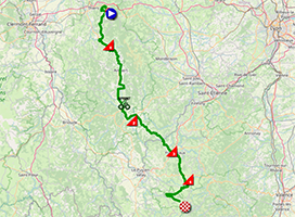 The race route of the third stage of the Critérium du Dauphiné 2024