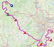 The race route of the fifth stage of the Critérium du Dauphiné 2024