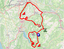 The race route of the eighth stage of the Critérium du Dauphiné 2024
