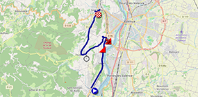 Het parcours van de 4e etappe van het Critérium du Dauphiné 2025 Het parcours van de 4e etappe van het Critérium du Dauphiné 2025