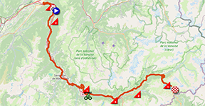 Het parcours van de 8e etappe van het Critérium du Dauphiné 2025 Het parcours van de 8e etappe van het Critérium du Dauphiné 2025