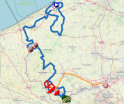 The race route of In Flanders Fields - from Middelkerke to Wevelgem 2026 The race route of In Flanders Fields - from Middelkerke to Wevelgem 2026