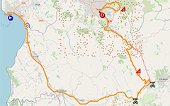 Het parcours van de 1ste etappe van de Ronde van Italië 2025 Het parcours van de 1ste etappe van de Ronde van Italië 2025