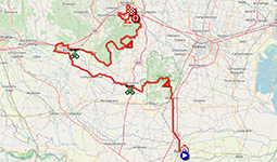 Het parcours van de 13e etappe van de Ronde van Italië 2025 Het parcours van de 13e etappe van de Ronde van Italië 2025