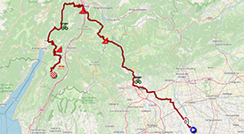 Het parcours van de 16e etappe van de Ronde van Italië 2025 Het parcours van de 16e etappe van de Ronde van Italië 2025