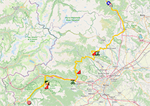 Het parcours van de 20e etappe van de Ronde van Italië 2025 Het parcours van de 20e etappe van de Ronde van Italië 2025