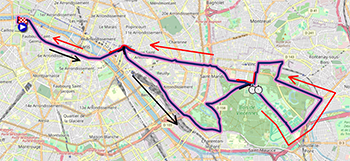 The race route of the time trial of the Paris 2024 Olympic Games