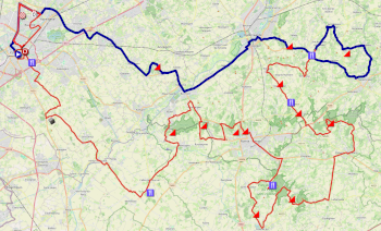The race route of Kuurne-Brussels-Kuurne 2026