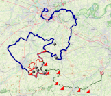 The race route of the Omloop Nieuwsblad 2026