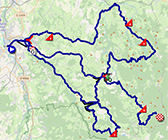 The race route map of the fourth stage of Paris-Nice 2025