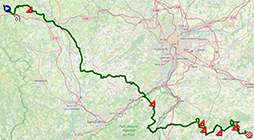 The race route map of the fifth stage of Paris-Nice 2025