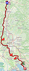 The race route map of the sixth stage of Paris-Nice 2025