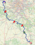 The race route of the second stage of Paris-Nice 2026
