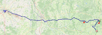 The race route of the fourth stage of Paris-Nice 2026