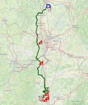 The race route of the fifth stage of Paris-Nice 2026