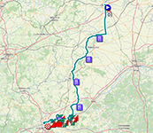 The race route map of 2025 The race route map of Paris-Tours 2025
