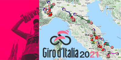 The Tour of Italy 2021 on Open Street Maps and in Google Earth, stage ...