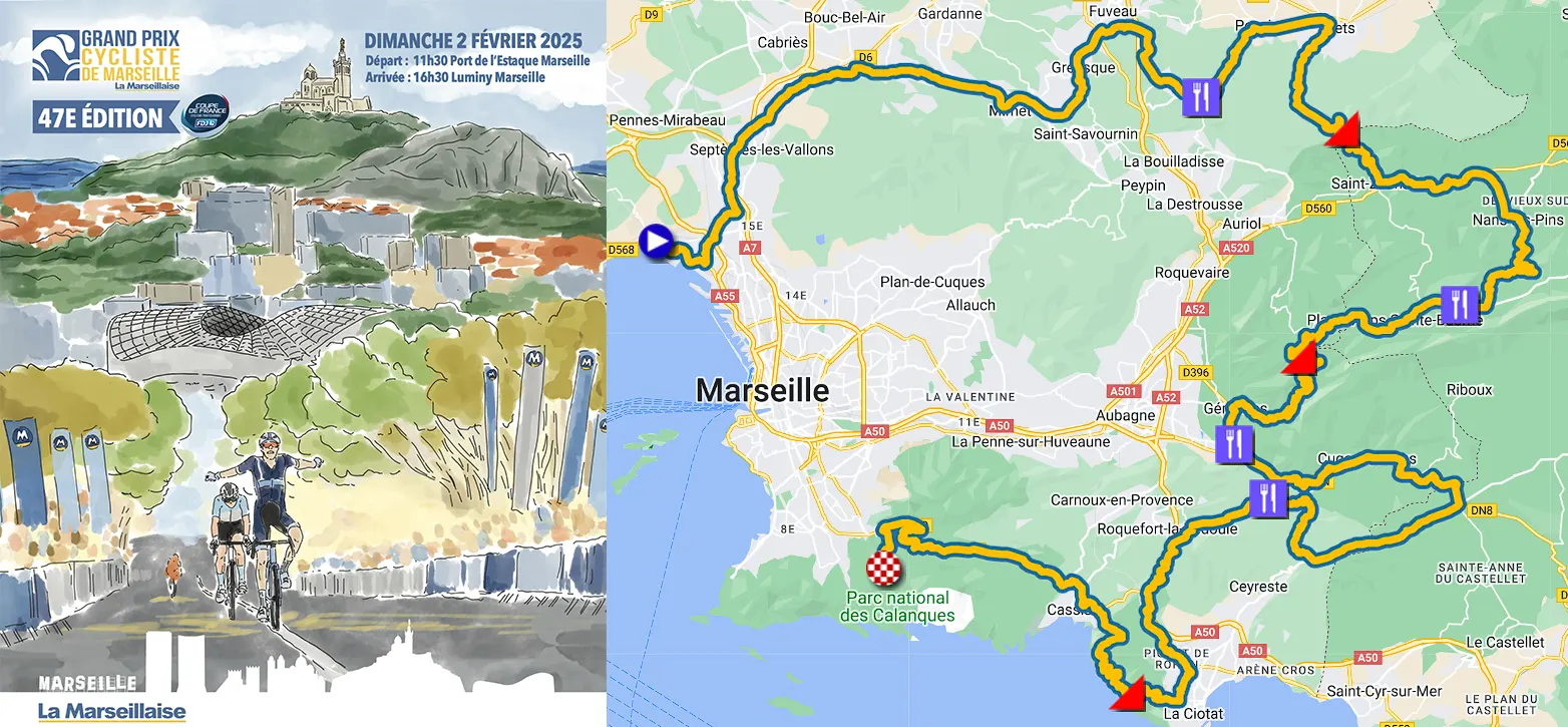 The Grand Prix de Marseille La Marseillaise 2025 race route on