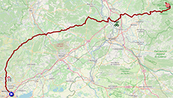 Het parcours van de zestiende etappe van de Tour de France 2025 Het parcours van de zestiende etappe van de Tour de France 2025