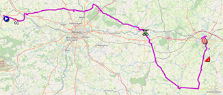 Het parcours van de achtste etappe van de Tour de France 2025 Het parcours van de achtste etappe van de Tour de France 2025