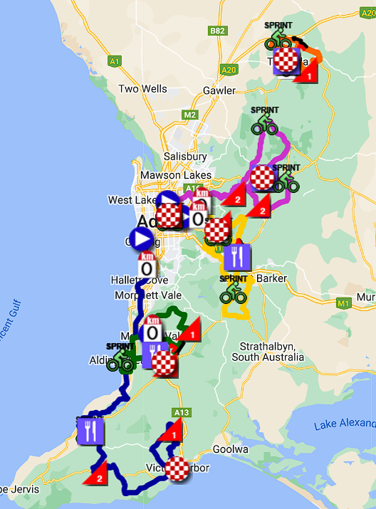 Le parcours du Tour Down Under 2025