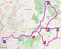 Het parcours van de eerste etappe van de Tour Down Under 2025