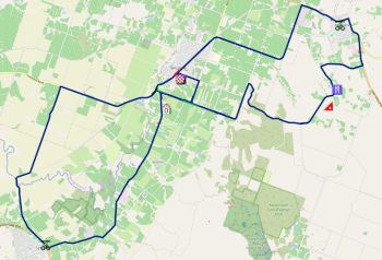 The race route of the first stage of the Tour Down Under 2026