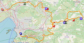 The race route of the first stage of the Tour de la Provence 2025