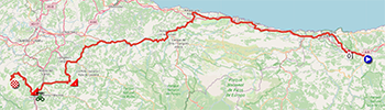 The race route of the thirteenth stage of the Tour of Spain 2025 The race route of the thirteenth stage of the Tour of Spain 2025