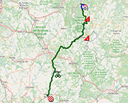 The race route of the fifteenth stage of the Tour of Spain 2025 The race route of the fifteenth stage of the Tour of Spain 2025