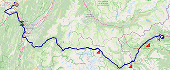 The race route of the fourth stage of the Tour of Spain 2025 The race route of the fourth stage of the Tour of Spain 2025