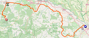 The race route of the ninth stage of the Tour of Spain 2025 The race route of the ninth stage of the Tour of Spain 2025