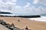 La plage et une jetée-promenade colorée à Anglet (392x)