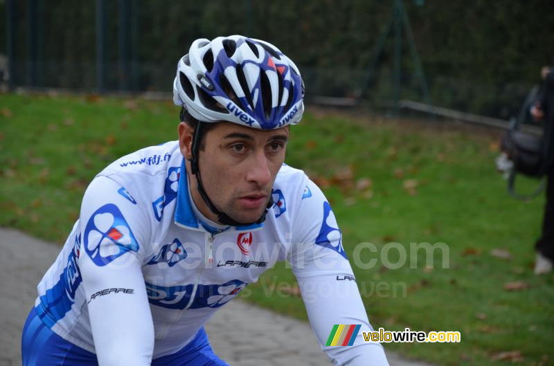 Sandy Casar (FDJ) voor de start