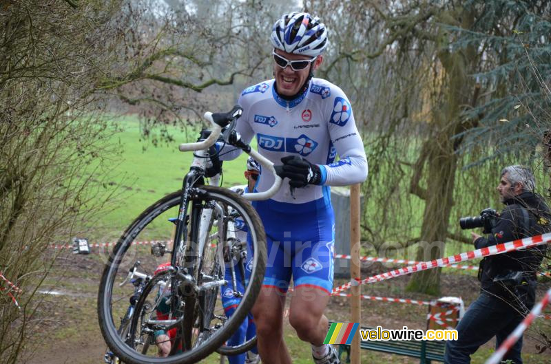 Cédric Pineau (FDJ) op de trap