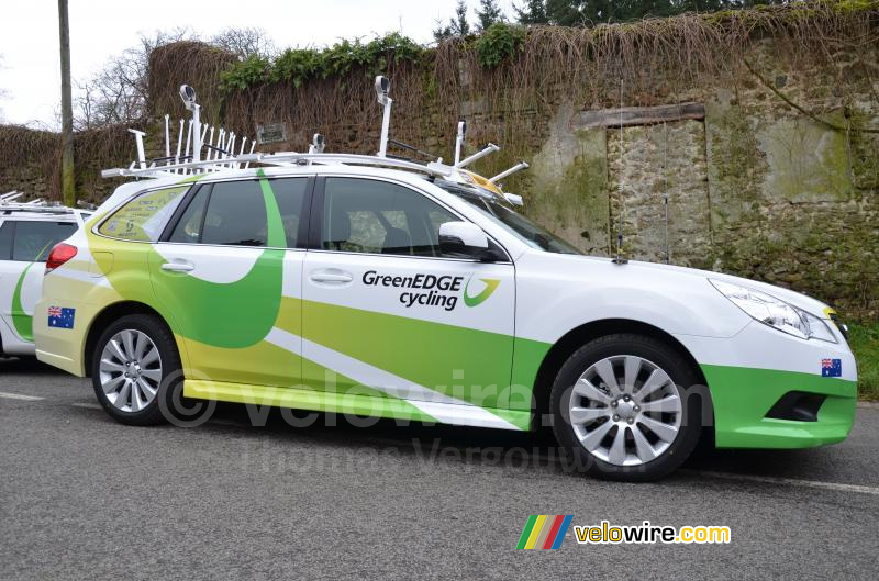 De auto van de GreenEDGE ploeg