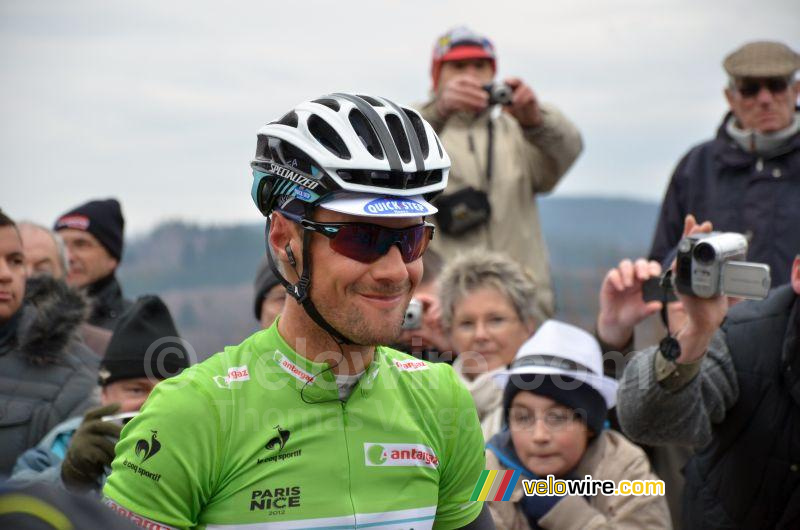 Tom Boonen (Omega Pharma-QuickStep) na de finish