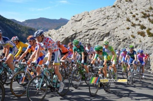 Le maillot jaune et à pois sur le Col des Lèques (383x)