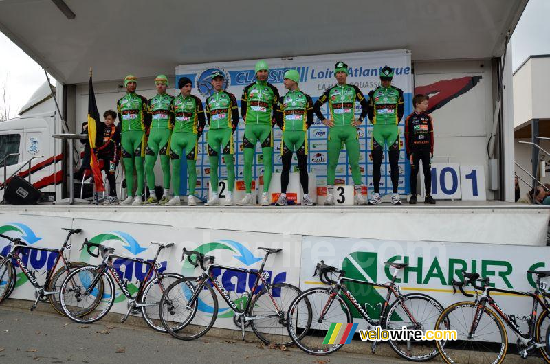 De Landbouwkrediet ploeg met de fietsen