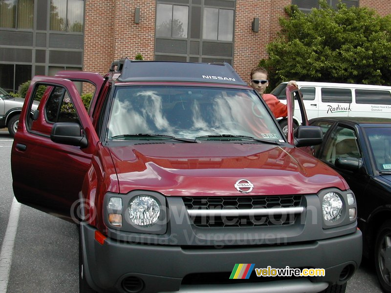 Ik met onze huurauto